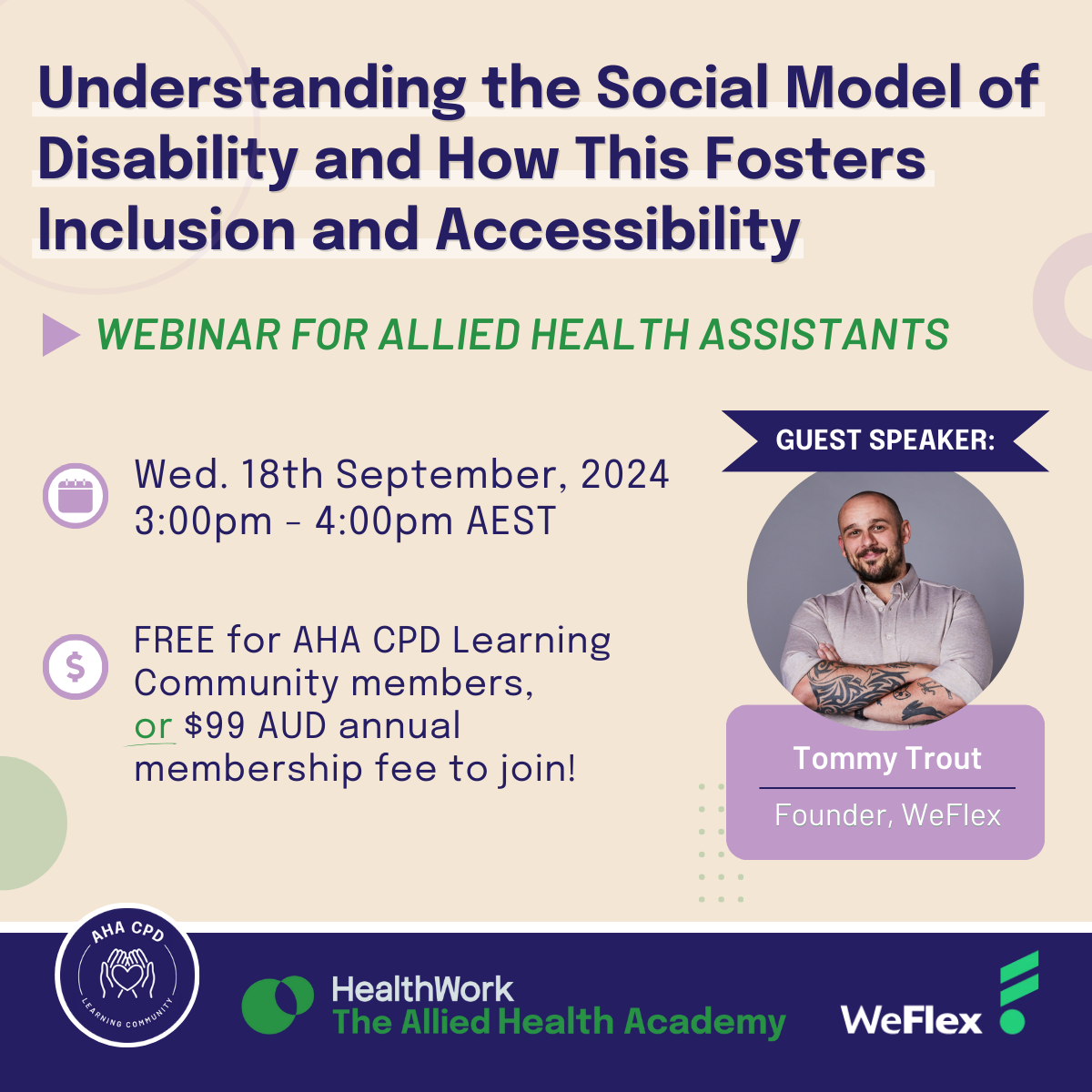Understanding the Social Model of Disability and How this Fosters Inclusion and Accessibility - CPD Webinar for Allied Health Assistants